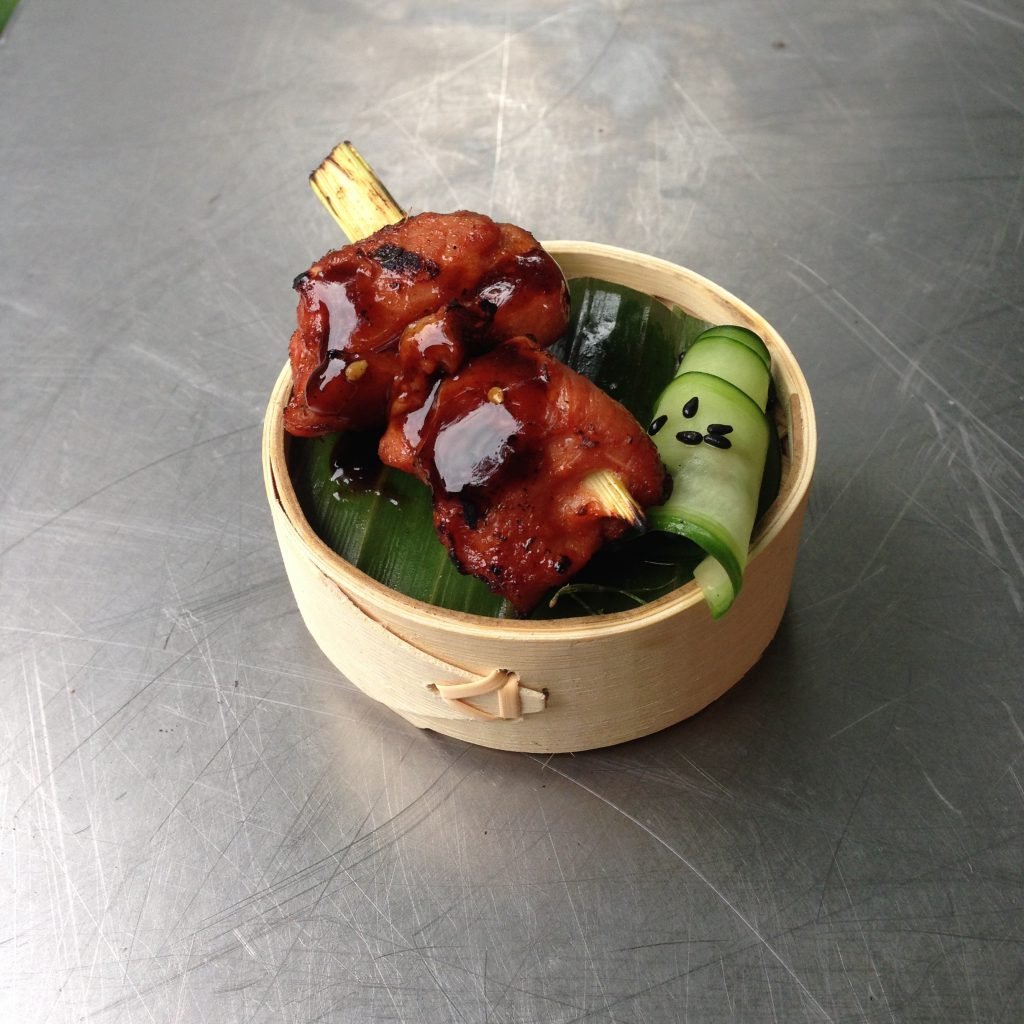 Yakitori op citroengras stokje