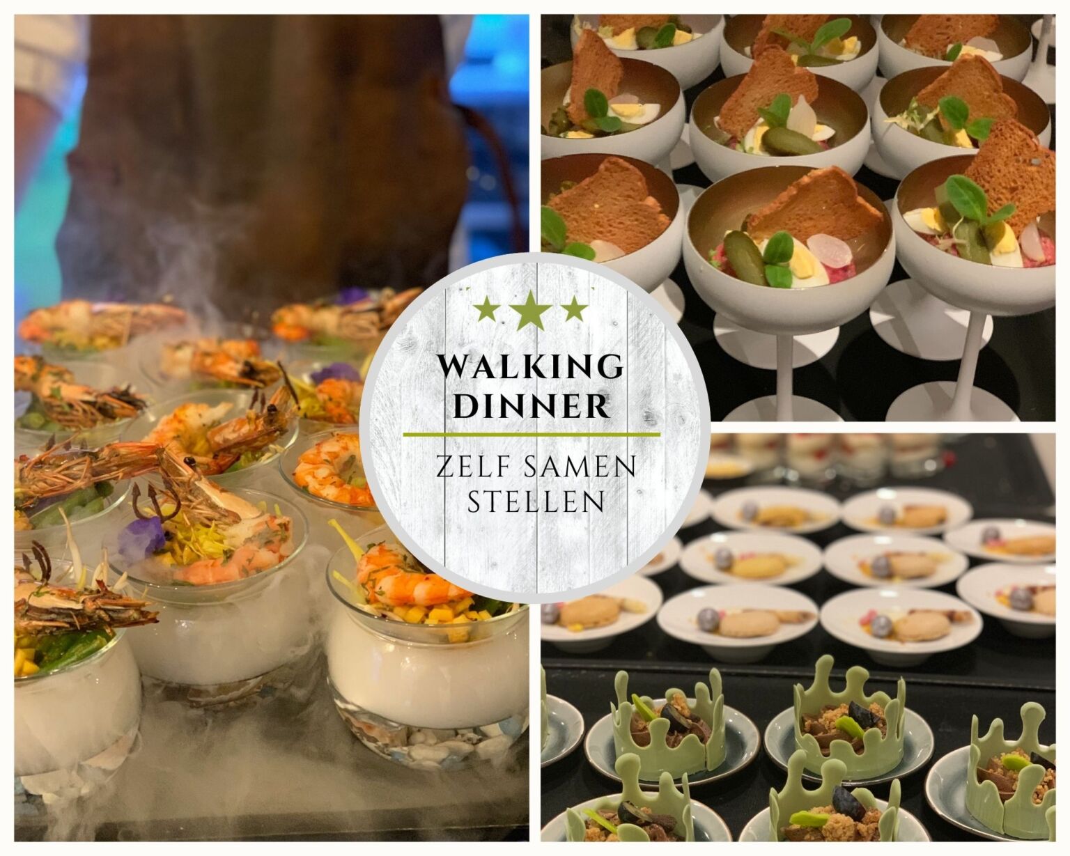 Walking dinner zelf samenstellen Huischef Luxe catering