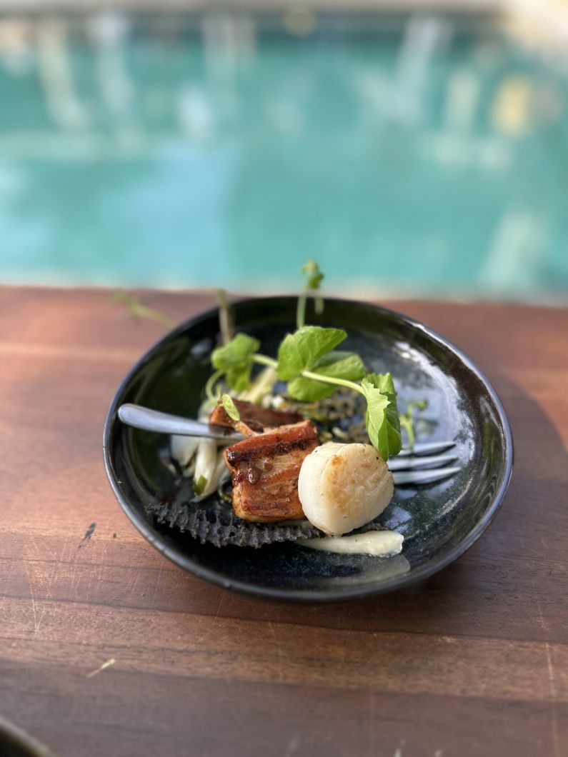 Coquille met livar spek
